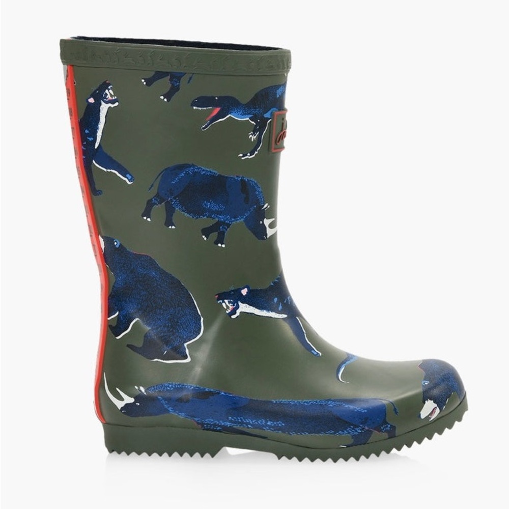 Size 12 Toddler Joules Kids Olive and Navy Animal Print Boots